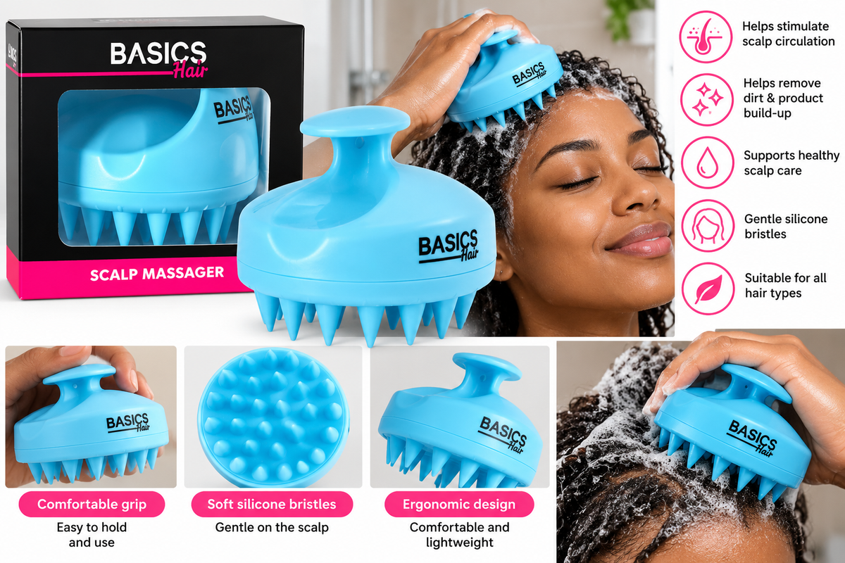 Basics Hair Scalp Massager – Silicone Scalp Brush
