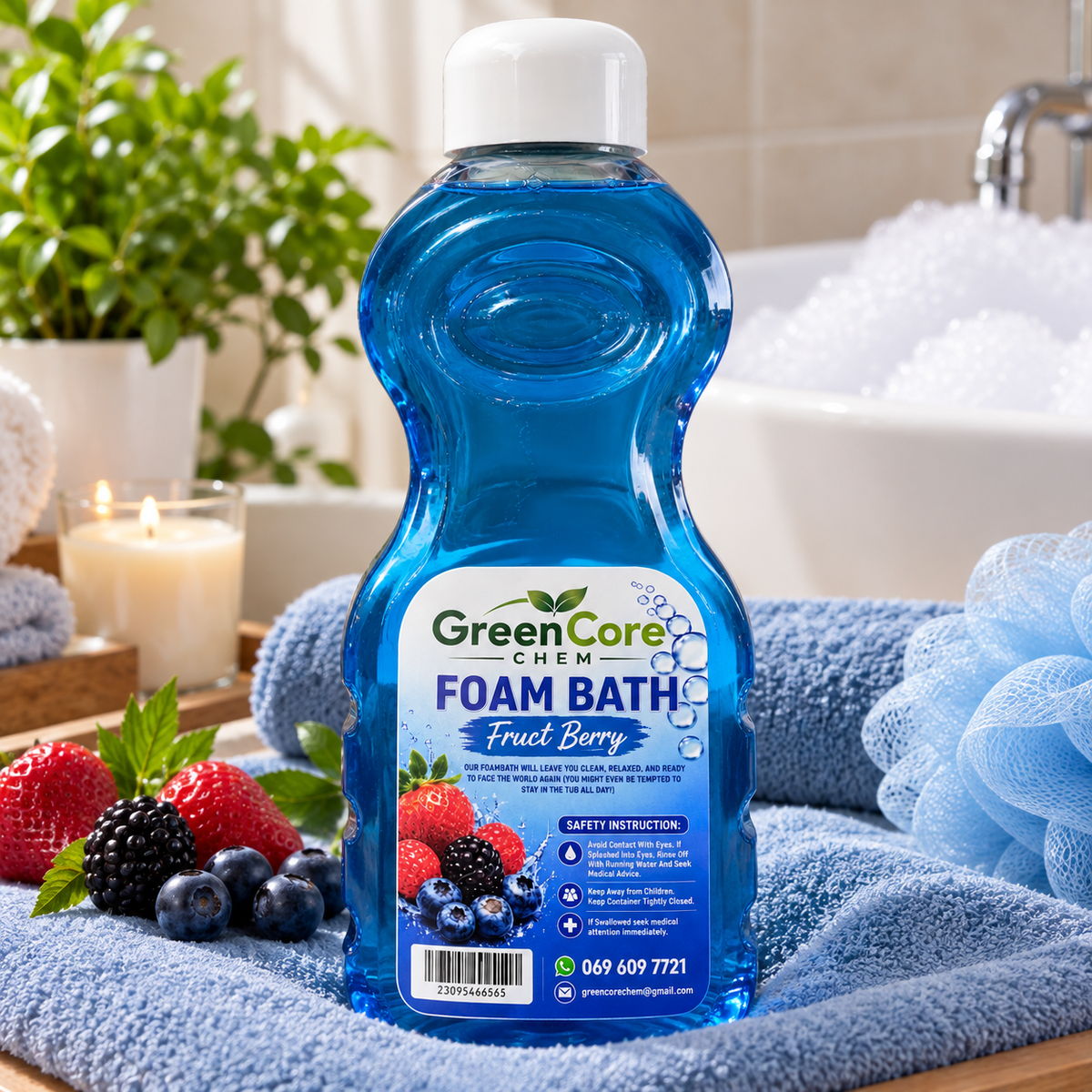 GreenCore Chem Fruct Berry Foam Bath – 1.5L 🍓🫐💙