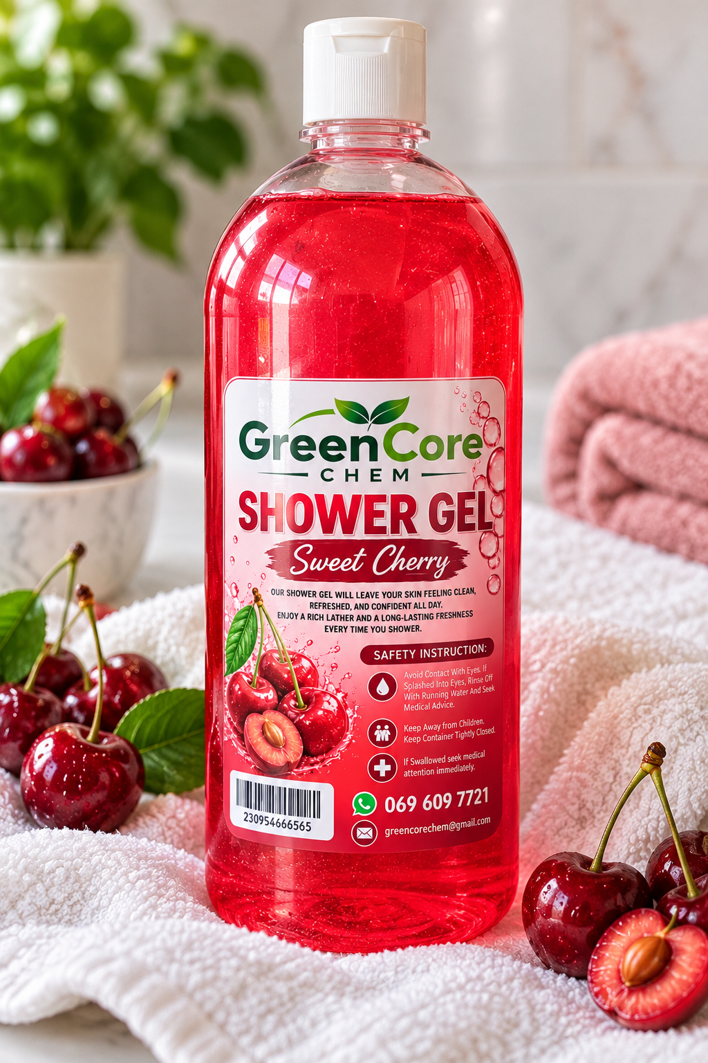 GreenCore Chem Sweet Cherry Shower Gel – 1L